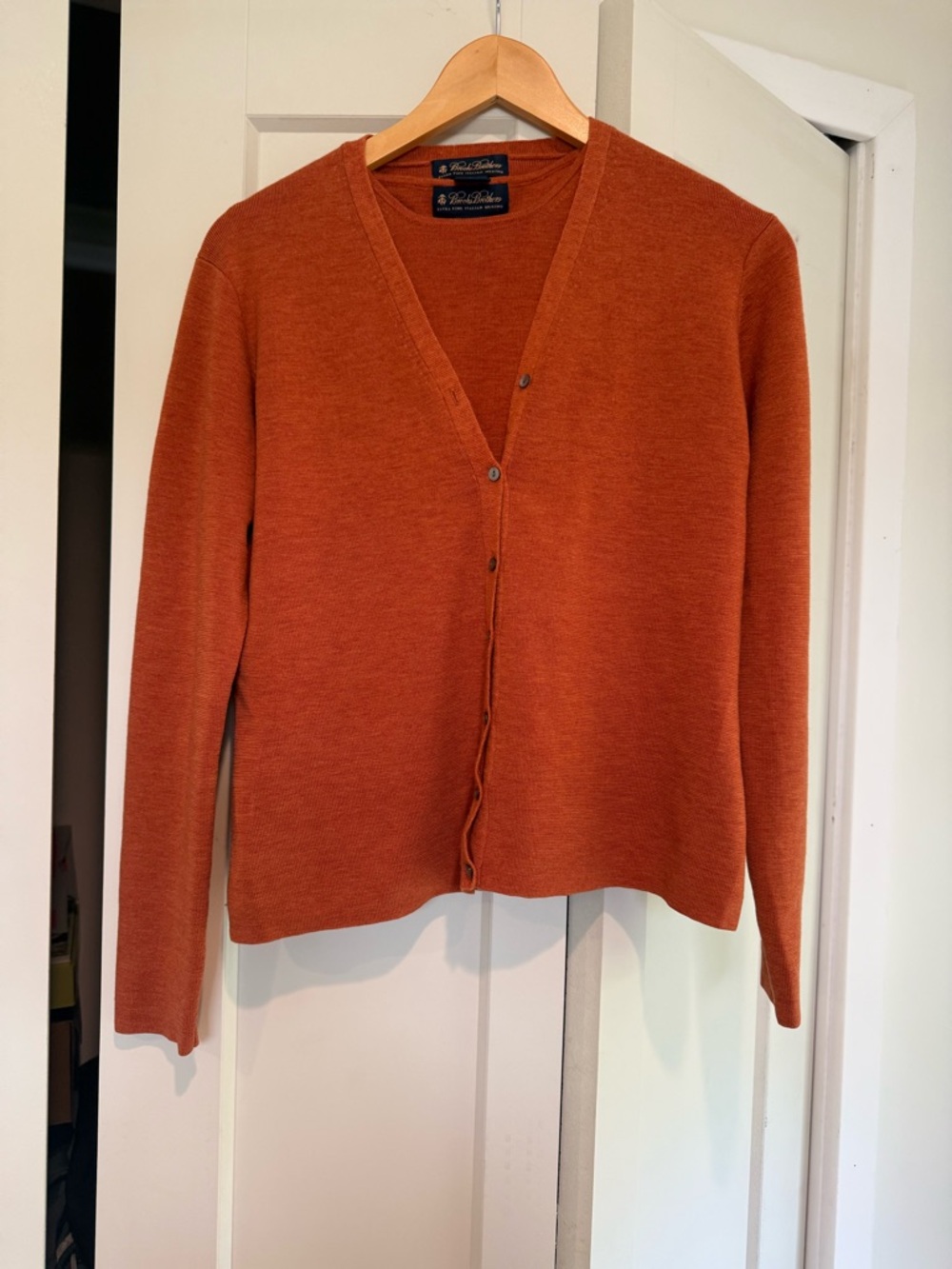 Brooks Brothers Women's 100% Merino Wool Sweater Set - Rust Orange